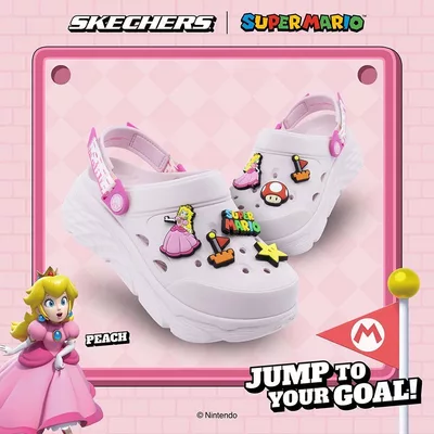 Giày Clog Nữ Skechers Nintendo Foamies Max Cushioning - 800031-LTPK