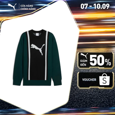 Áo Thun Thời Trang PUMA Unisex FUTURE ARCHIVE Sweater Green Terrain-Black Màu Xanh Lá