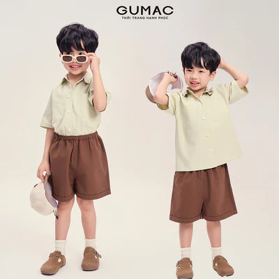 Quần Short Trẻ Em GUMAC Form A Lưng Thun Hai Túi Xéo Kaki Chéo Năng Động SHKG04030
