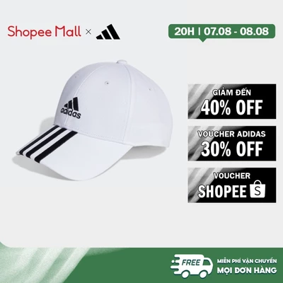 [Duy nhất 8.8 - VOUCHER 30%]adidas Phong cách sống Mũ Lưỡi Trai Cotton Twill 3 Gạch Unisex trắng II3509
