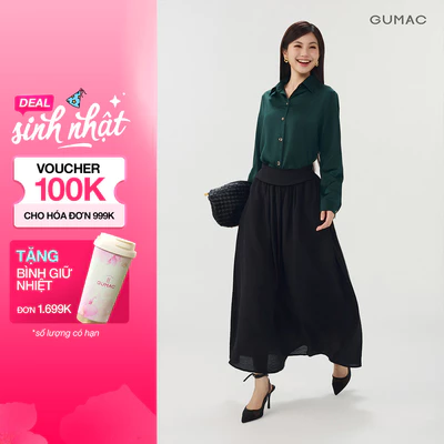 Chân Váy Nữ GUMAC Form Xòe Hai Lớp Lưng Thun Co Giãn Thoải Mái Dễ Mặc Nữ Tính Dễ Phối Đồ Hằng Ngày VG07019