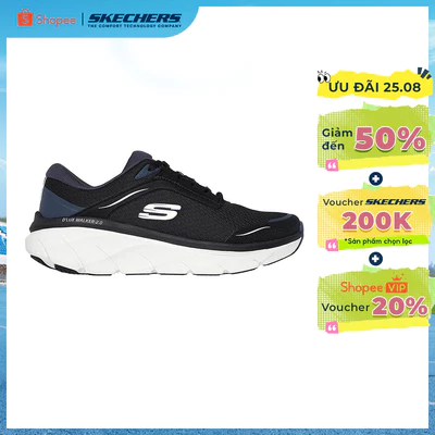 Giày Thể Thao Nữ Skechers Relaxed Fit Sport DLux Walker 2.0 Classic Stroll-150104-BKW Air-Cooled Memory Foam