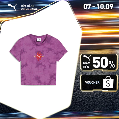Áo Thun Thời Trang Tay Ngắn PUMA Nữ WARDROBE ESS Baby Tee Wild Berry Màu Tím