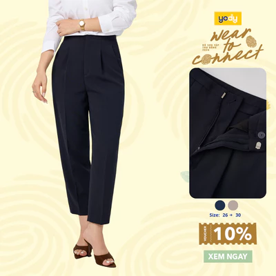 Quần Baggy Nữ Ly Trước Công Sở Cao Cấp, Dáng Suông Hiện Đại TRA WCTR26A011
