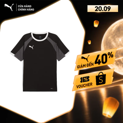 Áo Thun Thể Thao PUMA Nam IndividualLIGA Jersey Black-White-Shadow Gray Màu Đen