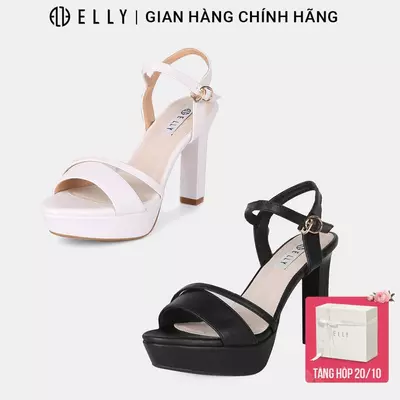 Sandal cao gót nữ ELLY EGM206 da microfiber hở mũi 9.7cm thanh lịch