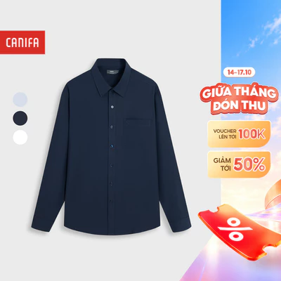 Áo sơ mi nam dài tay CANIFA hạn chế nhăn và co giãn nhẹ 8TH26W009