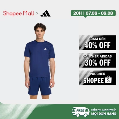[Duy nhất 8.8 - VOUCHER 30%]adidas Gym & Training ÁO THUN 3 SỌC CƠ BẢN WORKOUT ESSENTIALS Nam Màu xanh da trời KD0701