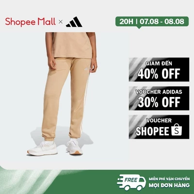 [Duy nhất 8.8 - VOUCHER 30%]adidas Phong cách sống Quần Bo Gấu Vải Thun Da Cá 3 Sọc Essentials Nữ nâu JX7661