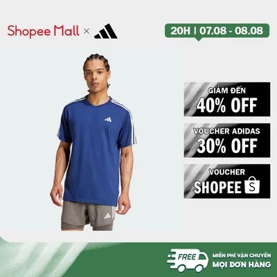 [Duy nhất 8.8 - VOUCHER 30%]adidas Chạy Áo Thun 3 Sọc Own the Run Nam Màu xanh da trời IV9950