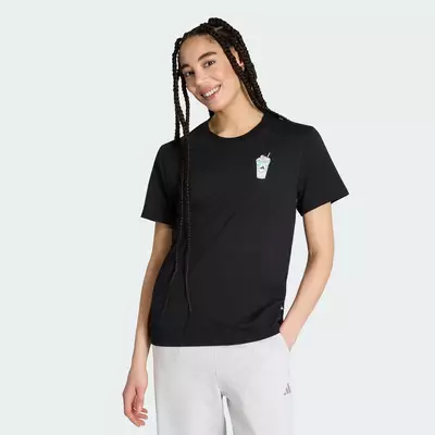 adidas Phong cách sống ÁO THUN FOOD REGULAR GRAPHIC Nữ Đen KT9701