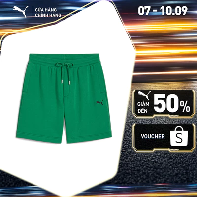 Quần Short Thời Trang PUMA Unisex PREMIUM ESS Graphic Shorts Archive Green Màu Xanh Lá