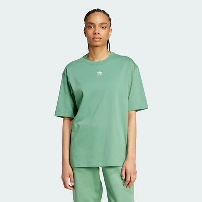adidas Phong cách sống Áo Thun Essentials Boyfriend Nữ màu xanh lá IY7323