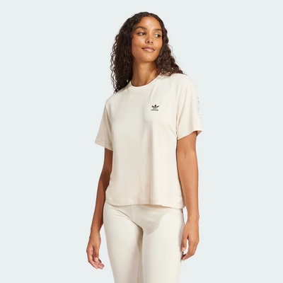 adidas Phong cách sống Áo Thun Ba Lá Họa Tiết Da Rắn Nữ trắng JC5747