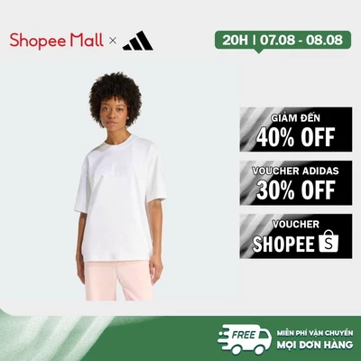 [Duy nhất 8.8 - VOUCHER 30%]adidas Lifestyle Essentials Linear Tee Oversized Women White KD1446