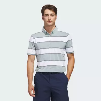 adidas Đánh gôn ÁO POLO ULTIMATE365+ JUMBO STRIPE CLIMACOOL Nam màu xanh lá JZ0478
