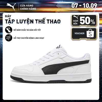 Giày Thể Thao PUMA Unisex Rebound Slam Lo White-Black Màu Trắng