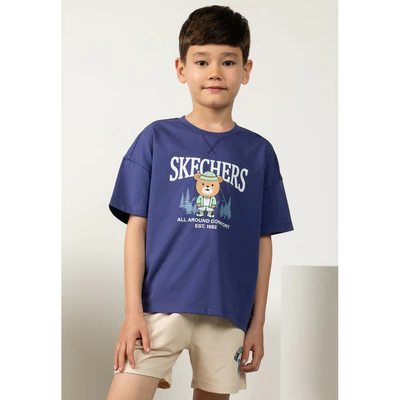 Áo Thun Tay Ngắn Bé Trai Skechers Urban Outdoor Short Sleeve Tee - SL325B269-013D Online Sale