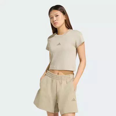 adidas Phong cách sống Áo Baby Tee Logo Nhỏ Future Icons Nữ nâu KD7723