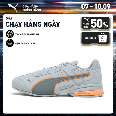 Giày Chạy Bộ PUMA Unisex Tazon 7 Evo Cool Mid Gray-Heat Fire Màu Xám