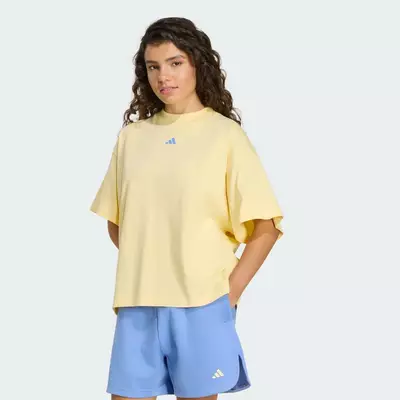 adidas Lifestyle 3-Stripes Studio T-Shirt Women Yellow KU6059