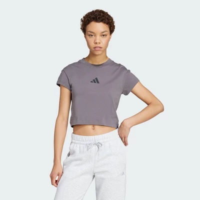 adidas Phong cách sống Áo Baby Tee Logo Nhỏ Future Icons Nữ Xám JE4004