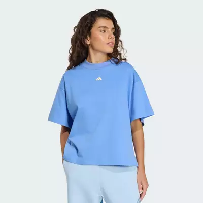 adidas Phong cách sống ÁO THUN 3 STRIPES STUDIO BOYFRIEND Nữ Màu xanh da trời KU6060