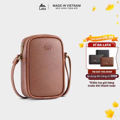 Túi Lata (Thời trang nữ đựng điện thoại basic - Túi đeo chéo da HN124)