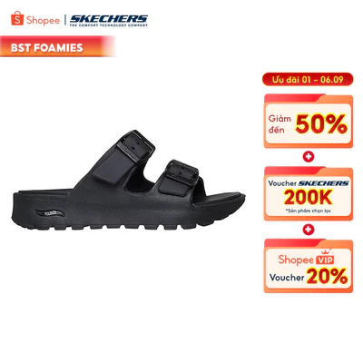 Giày Clog Nữ Skechers Foamies Arch Fit Footsteps Desire - 111304-BLK APMA