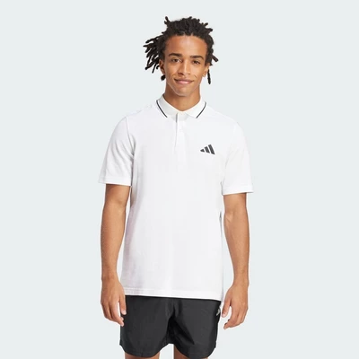 adidas Lifestyle Essentials Small Logo Piqué Polo Shirt Men White JE9020