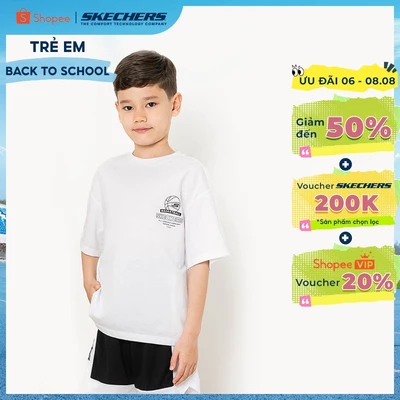 Áo Thun Tay Ngắn Bé Trai Skechers Basketball Culture Short Sleeve Tee - P225B084-0019 Online Sale