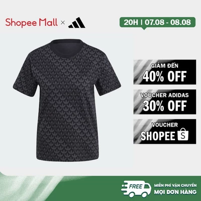 [Duy nhất 8.8 - VOUCHER 30%]adidas Phong cách sống Áo Thun Monogram Ba Lá Nữ Đen II3180