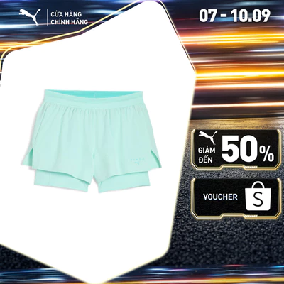 Quần Đùi Tập Luyện PUMA Nữ W x HYROX 2IN1 SHORT Mint Melt Màu Xanh Lá