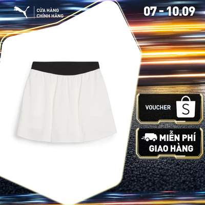 Váy Thể Thao Golf PUMA Nữ W Club Pleated Skirt Warm White-Black Màu Trắng