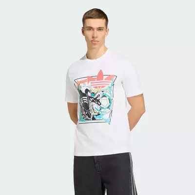 adidas Phong cách sống Áo Thun Archive Anime Football Graphic Nam trắng KD3826