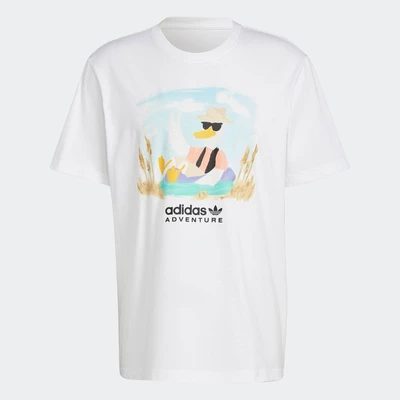 adidas Phong cách sống Áo Thun Graphic adidas Adventure Nam trắng HZ1145