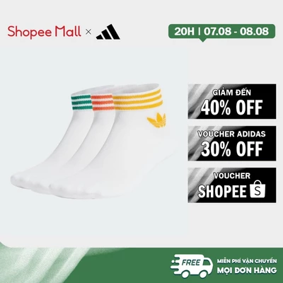 [Duy nhất 8.8 - VOUCHER 30%]adidas Phong cách sống Tất Trefoil cao đến cổ chân 3 đôi Unisex trắng IX7521