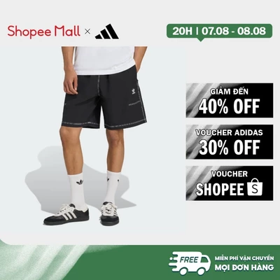 [Duy nhất 8.8 - VOUCHER 30%]adidas Phong cách sống Quần Short Ba Lá Essentials Nam Đen KA8539