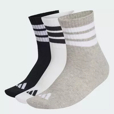 adidas Phong cách sống BỘ 3 ĐÔI TẤT CỔ TRUNG SPORTSWEAR ĐỆM ÊM 3 GẠCH Unisex Xám KC9618