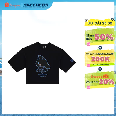 Áo Thun Tay Ngắn Nữ Skechers Cinnamoroll Short Sleeve Tee - SL425W613-0018