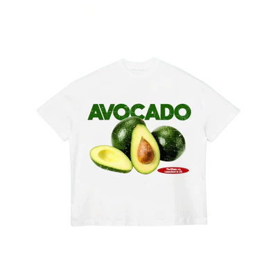 TheGlam CHÍNH HÃNG - Áo thun Trắng "BƠ" Form Boxy UNISEX - Áo Thun Avocado - TS01-07