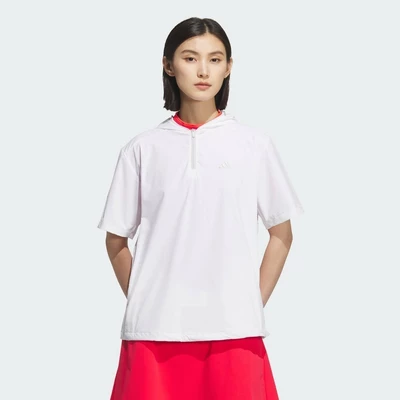 adidas Đánh gôn Áo Chui Đầu Có Mũ Ngắn Tay Khóa Kéo 1/4 Adizero Nữ trắng JE8319