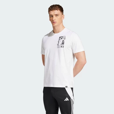 adidas Bóng đá Áo Thun Graphic Messi Icon Nam trắng JJ1414