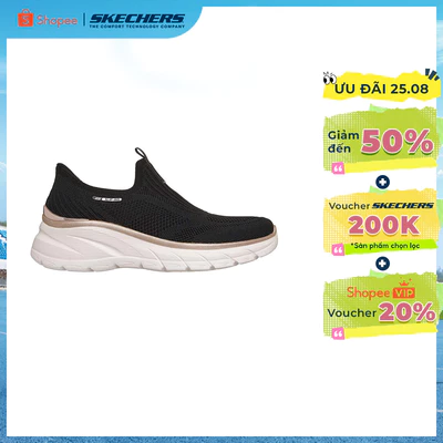 Giày Thể Thao Nữ Skechers Slip-Ins Sport Fashion Fit 2.0 Midnight Shine Thường Ngày - 150381-BKRG Air-Cooled Memory Foam