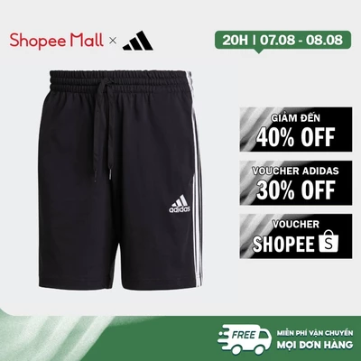 [Duy nhất 8.8 - VOUCHER 30%]adidas Phong cách sống Quần Short 3 Sọc Essentials AEROREADY Nam Đen GK9988