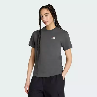 adidas Phong cách sống ÁO THUN GRAPHIC DÁNG CHUẨN EMBROIDERY PACK Nữ Xám KT2736