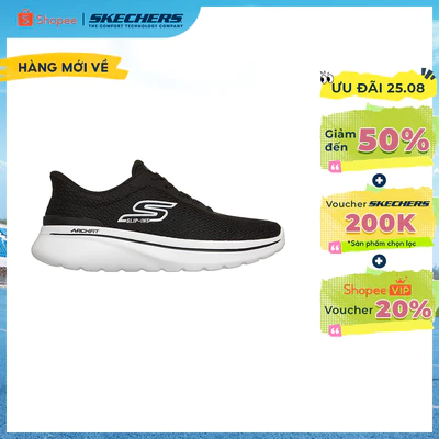 Giày Thể Thao Nữ Skechers Slip-Ins GOwalk Arch Fit N-Joy Amaya Đi Bộ - 125846-BKW APMA