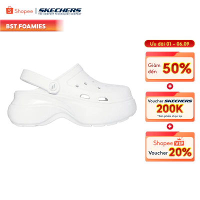 Giày Clog Nữ Skechers Foamies Tai That Girl-111678-WHT