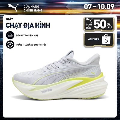 Giày Chạy Bộ PUMA Nữ MagMax NITRO 2 Wns Silver Mist-Apple Spritz Màu Xám
