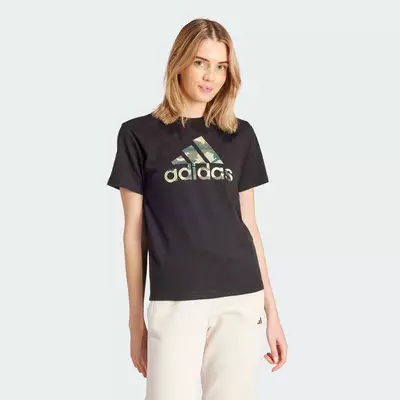 adidas Phong cách sống Áo Thun Graphic Rằn Ri Nữ Đen IW5173